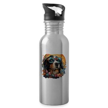 Dog - Water bottle with straw - silver - Right