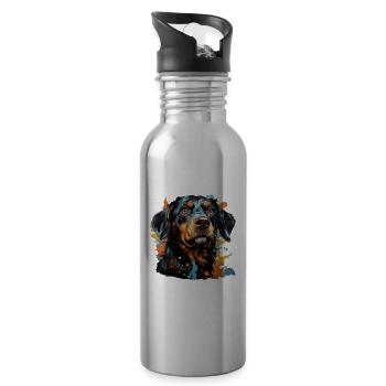 Dog - Water bottle with straw - silver - Right