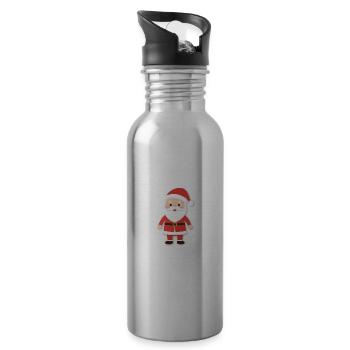 Weihnachtsmann - Illustration - Trinkflasche mit integriertem Trinkhalm - Lightsilver - Rechts