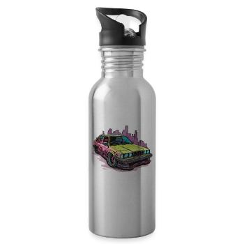 Car - Illustration - Water bottle with straw - silver - Right