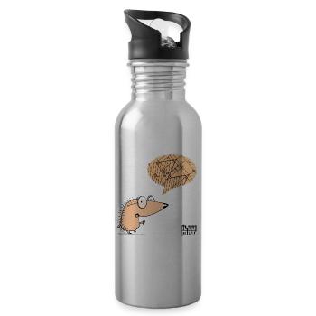 kleiner Klugscheißer - Trinkflasche mit integriertem Trinkhalm - Lightsilver - Rechts