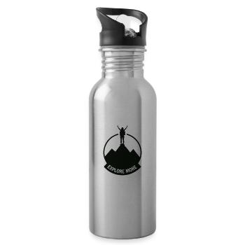 Explore more - Wanderer - Water bottle with straw - silver - Right