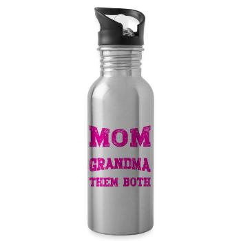 I Have Two Titles Mom and Grandma Mothers Day Gift - Trinkflasche mit integriertem Trinkhalm - Lightsilver - Rechts