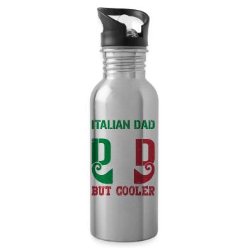 Italian Dad Italy Flag Gifts for Men Father's Day - Trinkflasche mit integriertem Trinkhalm - Lightsilver - Rechts