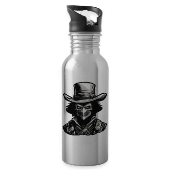 Cowboy / Wilde Westen / Wüste / Lasso / Rodeo - Trinkflasche mit integriertem Trinkhalm - Lightsilver - Rechts