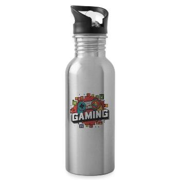 Gaming - Controller - Trinkflasche mit integriertem Trinkhalm - Lightsilver - Rechts