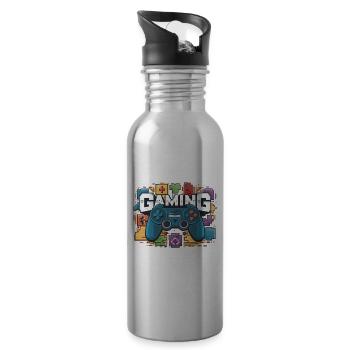 Gaming - Controller - Trinkflasche mit integriertem Trinkhalm - Lightsilver - Rechts