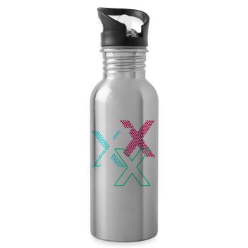 Lettre X - Gourde avec paille intégrée - argent clair - Droite