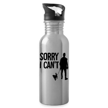 Dog gassi funny saying - Water bottle with straw - silver - Right