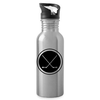 Ice hockey sticks - Water bottle with straw - silver - Right