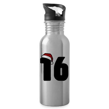 16 Zahl Weihnachten - Trinkflasche mit integriertem Trinkhalm - Lightsilver - Rechts