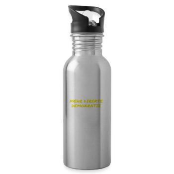 mehr direkte Demokratie geht immer - Trinkflasche mit integriertem Trinkhalm - Lightsilver - Rechts