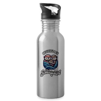 Chemise de nuit officielle Otter Family Hommes Femmes - Gourde avec paille intégrée - argent clair - Droite