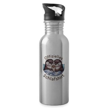 Offizielles Schlafshirt Otter Familie Herren Damen - Trinkflasche mit integriertem Trinkhalm - Lightsilver - Rechts