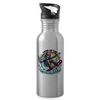 Seigneur des planches Snow Ski Skull - raffstaff ® - Gourde avec paille intégrée - argent clair - Droite