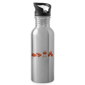 Griller A Day Without Grilling - Trinkflasche mit integriertem Trinkhalm - Lightsilver - Rechts