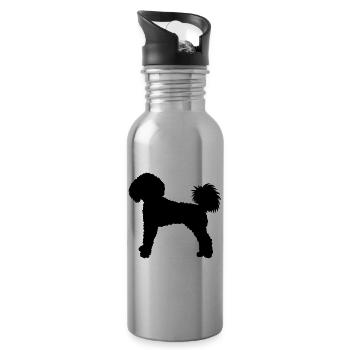 Labradoodle Pudel Hundezüchter Hundeliebhaber - Trinkflasche mit integriertem Trinkhalm - Lightsilver - Rechts