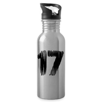 17 number jersey - Water bottle with straw - silver - Right