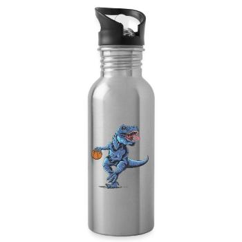 Basketball t-rex - Trinkflasche mit integriertem Trinkhalm - Lightsilver - Rechts