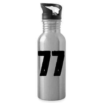 77 Zahl Trikot - Trinkflasche mit integriertem Trinkhalm - Lightsilver - Rechts