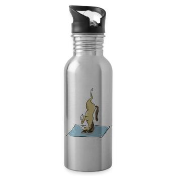Yoga Pony - Headstand - Gourde avec paille intégrée - argent clair - Droite