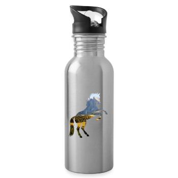 Horse - Water bottle with straw - silver - Right