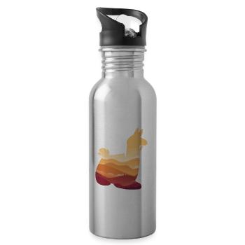 Lama - Trinkflasche mit integriertem Trinkhalm - Lightsilver - Rechts