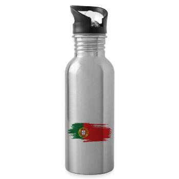 Je Peux Pas J'me Barre Au Portugal Vacances - Gourde avec paille intégrée - argent clair - Droite