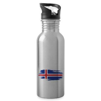Je Peux Pas J'me Barre Au Islande Vacances - Gourde avec paille intégrée - argent clair - Droite