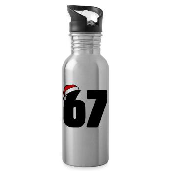67 Numéro Noël - Gourde avec paille intégrée - argent clair - Droite
