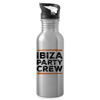 Ibiza Party Crew - Water bottle with straw - silver - Right