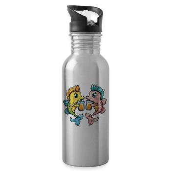 Seahorse Beer Funny Booze - Water bottle with straw - silver - Right