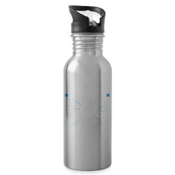 Curling Curler Wintersport Spruch lustig Geschenk - Trinkflasche mit integriertem Trinkhalm - Lightsilver - Rechts