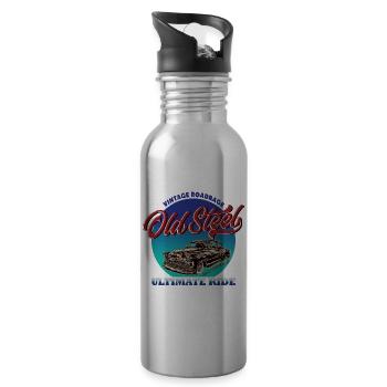Oldschool Rockabilly Car Vintage - Gourde avec paille intégrée - argent clair - Droite