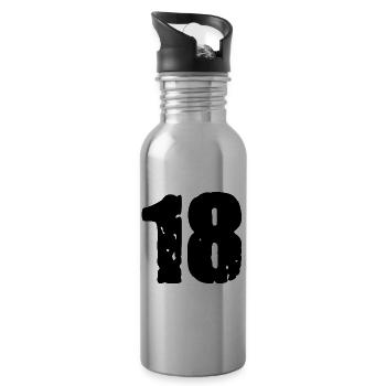 18 Zahl Trikot - Trinkflasche mit integriertem Trinkhalm - Lightsilver - Rechts
