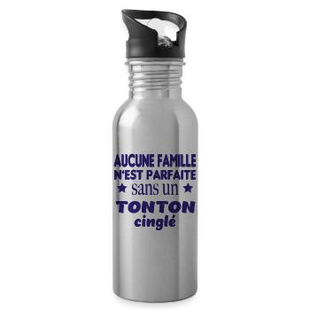 Tonton cinglé - Gourde avec paille intégrée - argent clair - Droite