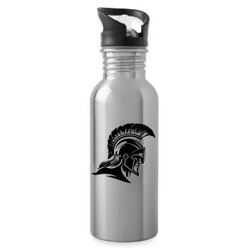 Spartaner Helm Krieger Sparta - Trinkflasche mit integriertem Trinkhalm - Lightsilver - Rechts