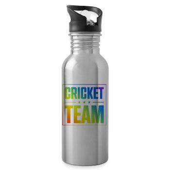 Cricket Team - Trinkflasche mit integriertem Trinkhalm - Lightsilver - Rechts