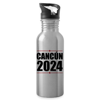 Cancún 2024 - Gourde avec paille intégrée - argent clair - Droite