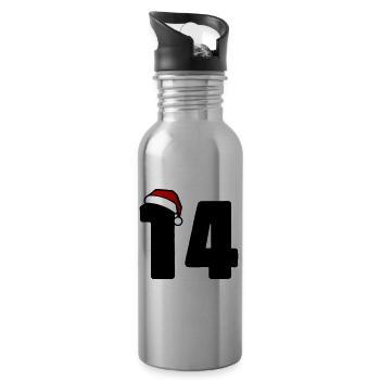 14 Zahl Weihnachten - Trinkflasche mit integriertem Trinkhalm - Lightsilver - Rechts