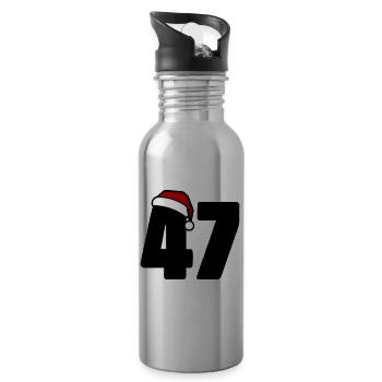 47 Number Christmas - Water bottle with straw - silver - Right