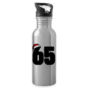 65 Number Christmas - Water bottle with straw - silver - Right