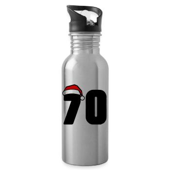 70 Number Christmas - Water bottle with straw - silver - Right