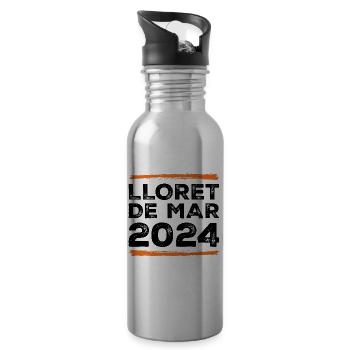 Lloret De Mar 2024 Spruch - Trinkflasche mit integriertem Trinkhalm - Lightsilver - Rechts