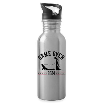 Game Over 2024 Hochzeit - Trinkflasche mit integriertem Trinkhalm - Lightsilver - Rechts