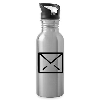 Brief Briefsymbol letter icon envelope Nachricht - Trinkflasche mit integriertem Trinkhalm - Lightsilver - Rechts