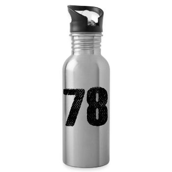 78 Number jersey - Water bottle with straw - silver - Right