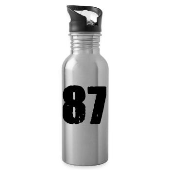 87 Number jersey - Water bottle with straw - silver - Right