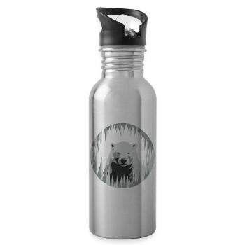 Polar bear - Water bottle with straw - silver - Right
