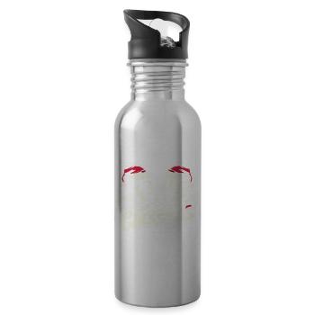 Merry Chessmas Chess Christmas - Water bottle with straw - silver - Right